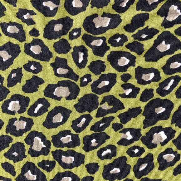 Boden Dress 6 Lime Green Leopard Print Stretchy Jersey Knit Knee Length Y2K - Picture 5 of 11